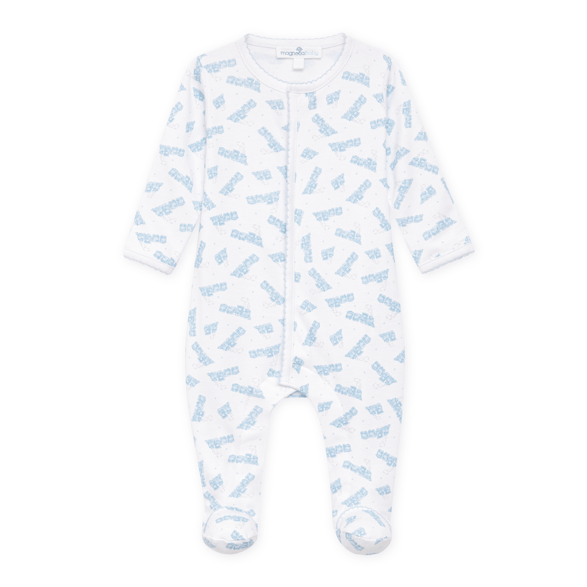 Choo Choo Train Print Footie - Magnolia BabyFootie