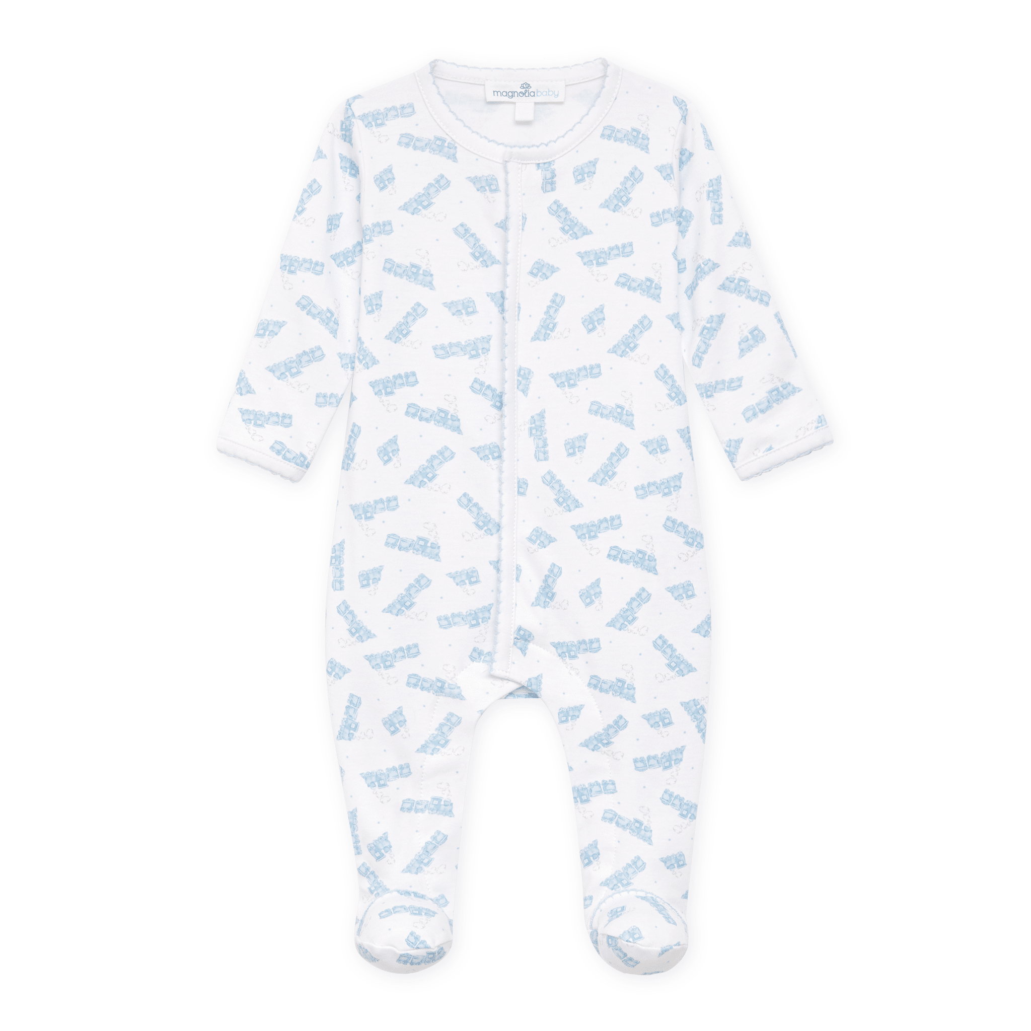 Choo Choo Train Print Footie - Magnolia BabyFootie