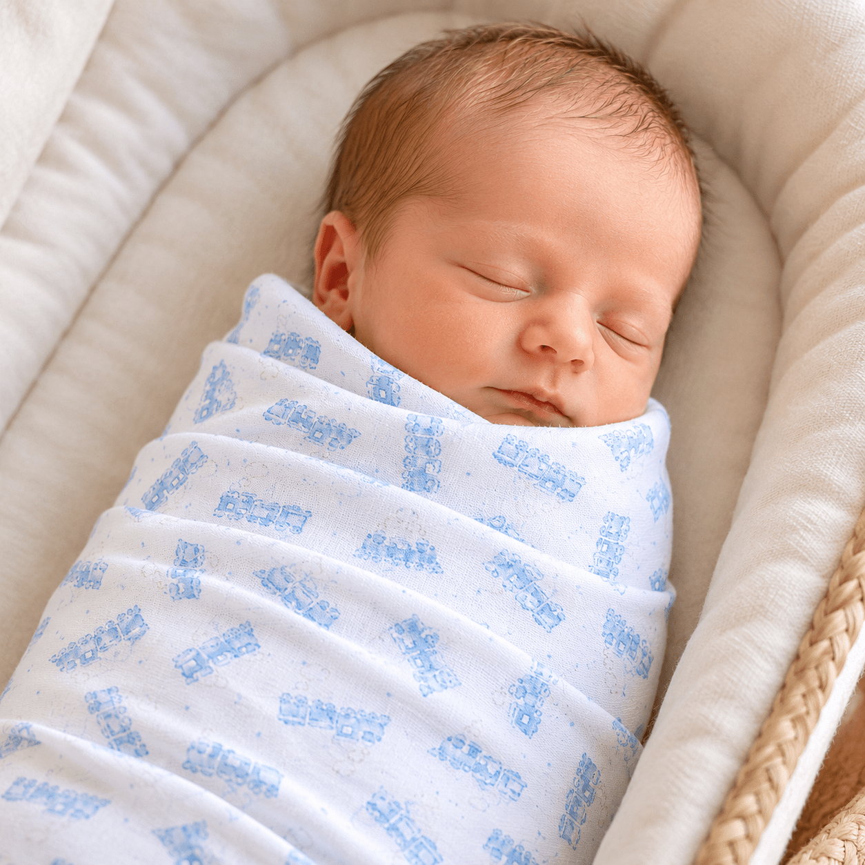 Choo Choo Train Print Swaddle Blanket - Magnolia BabySwaddle Blanket