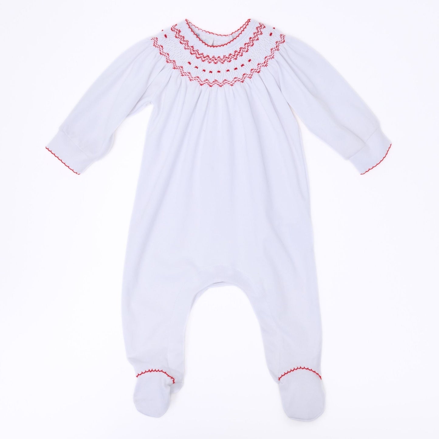 Chris Classics Boy Bishop Footie - White Red - Magnolia BabyFootie