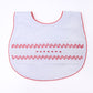 Chris Classics Smocked Bib - White Red - Magnolia BabyBib