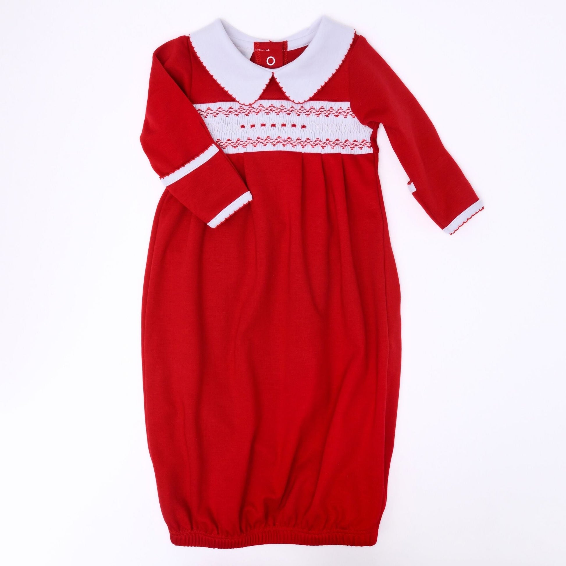 Chris Classics Smocked Boy Gown - Red - Magnolia BabyGown