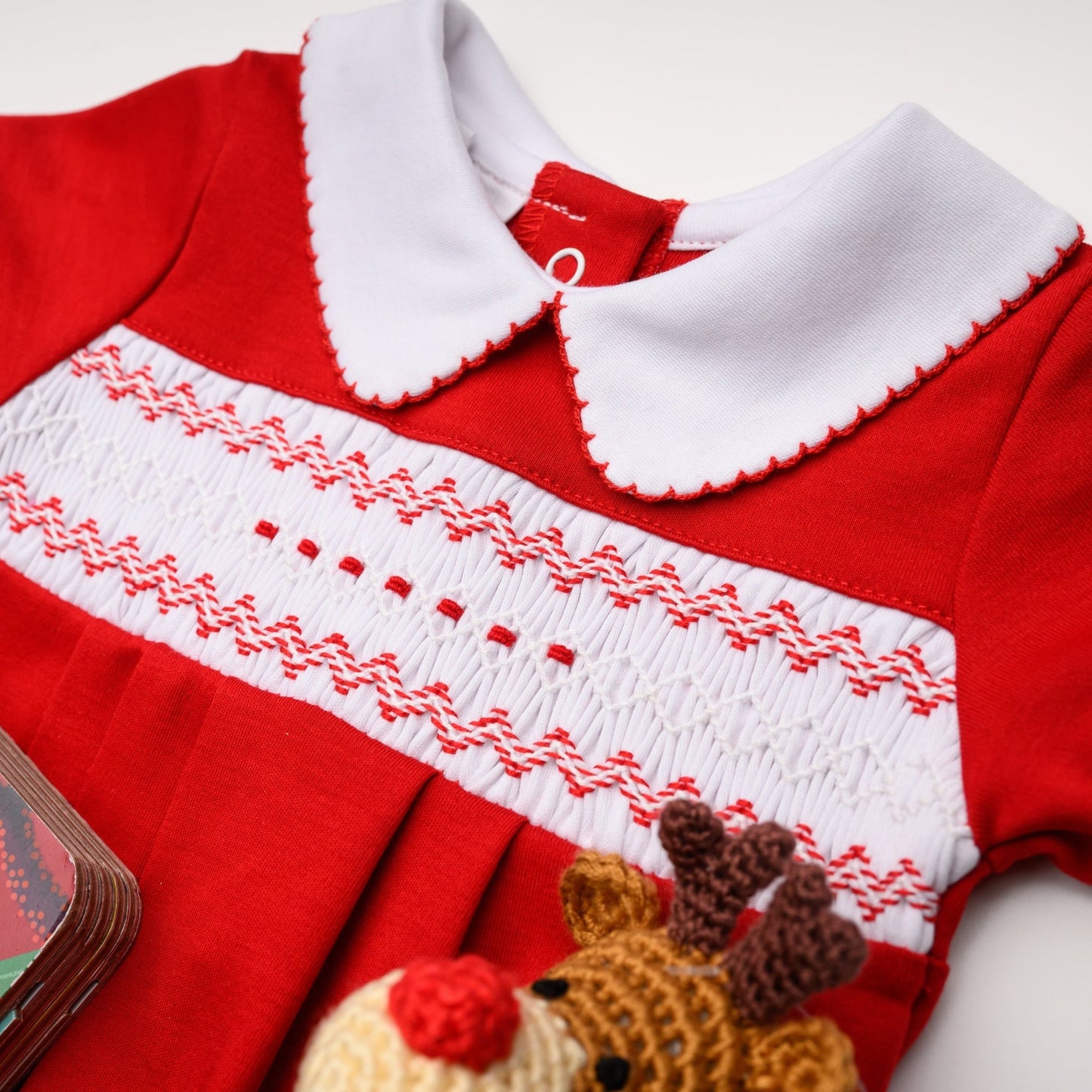 Chris Classics Smocked Bubble with Christmas Carol Book and Holiday Rattle Set - Magnolia BabyGift Set