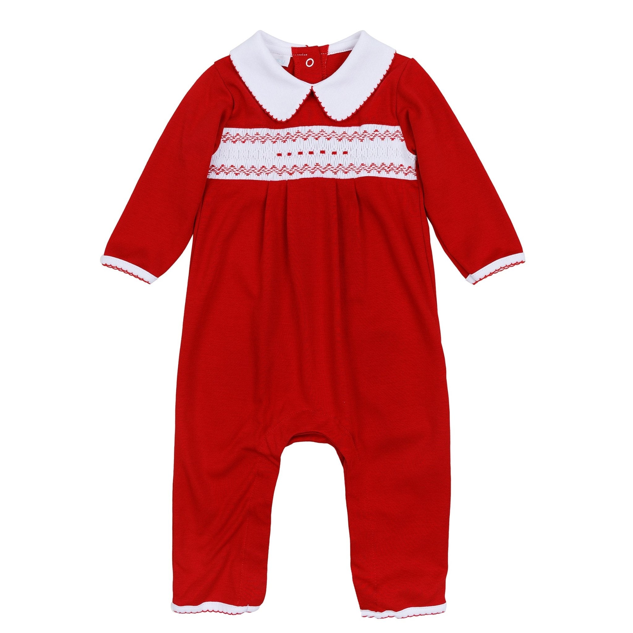 Chris Classics Smocked Playsuit - Red - Magnolia BabyPlaysuit