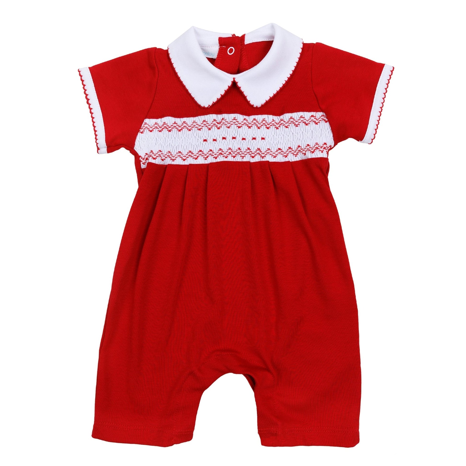 Chris Classics Smocked Short Playsuit - Red - Magnolia BabyShort Playsuit