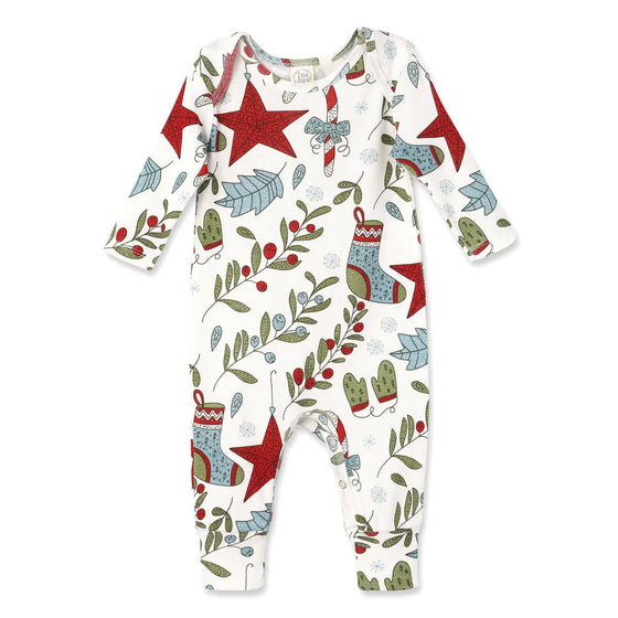 Christmas Fancy Henley Romper - Magnolia BabyPlaysuit