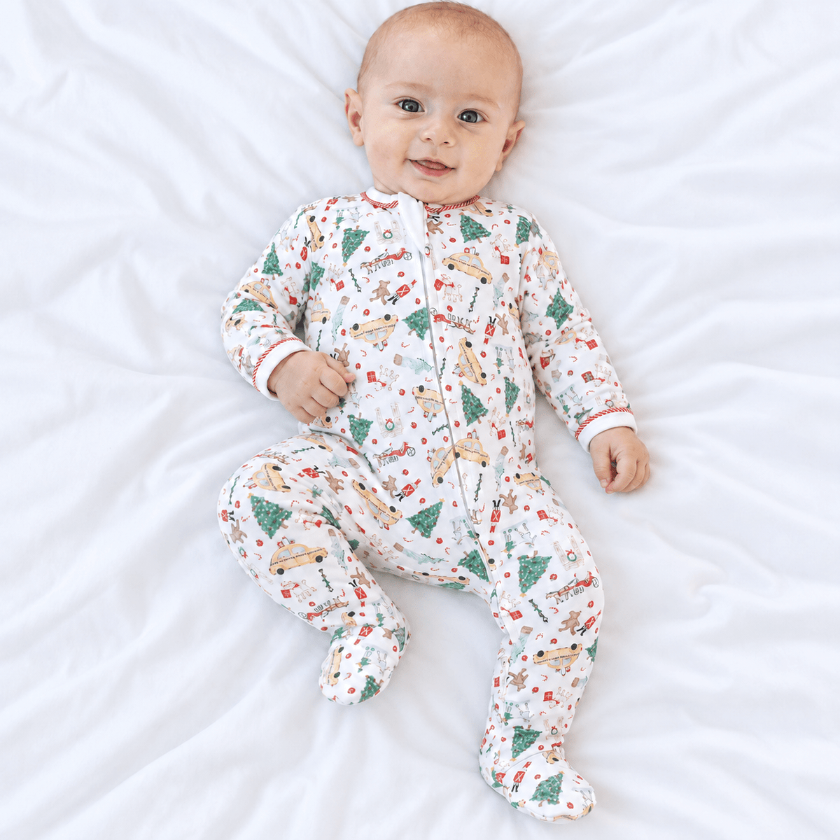 Magnolia Baby_Christmas in the City Print Zip Footie_1