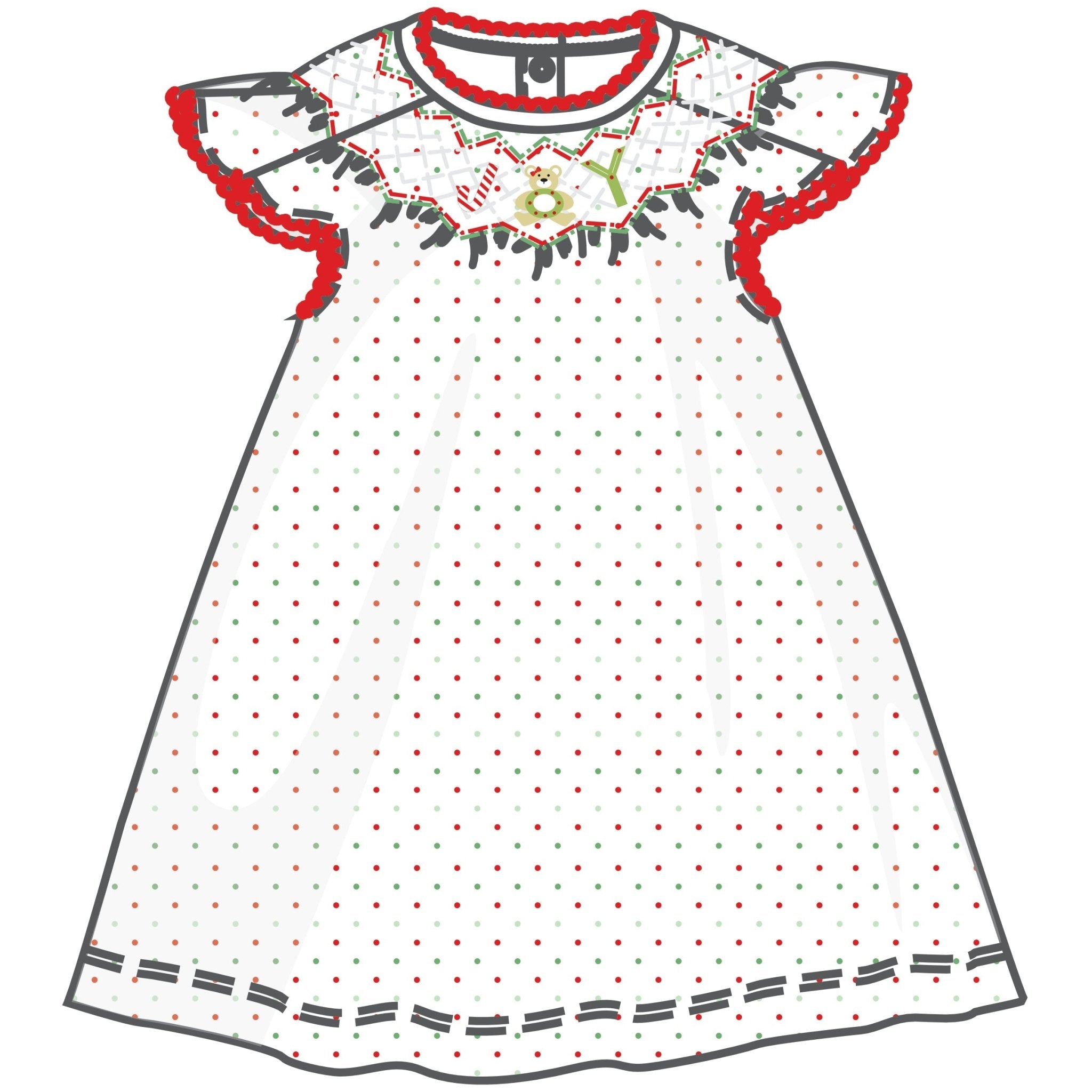 Christmas Joy Classics Bishop Flutters Dress - Red Girl - Magnolia BabyDress