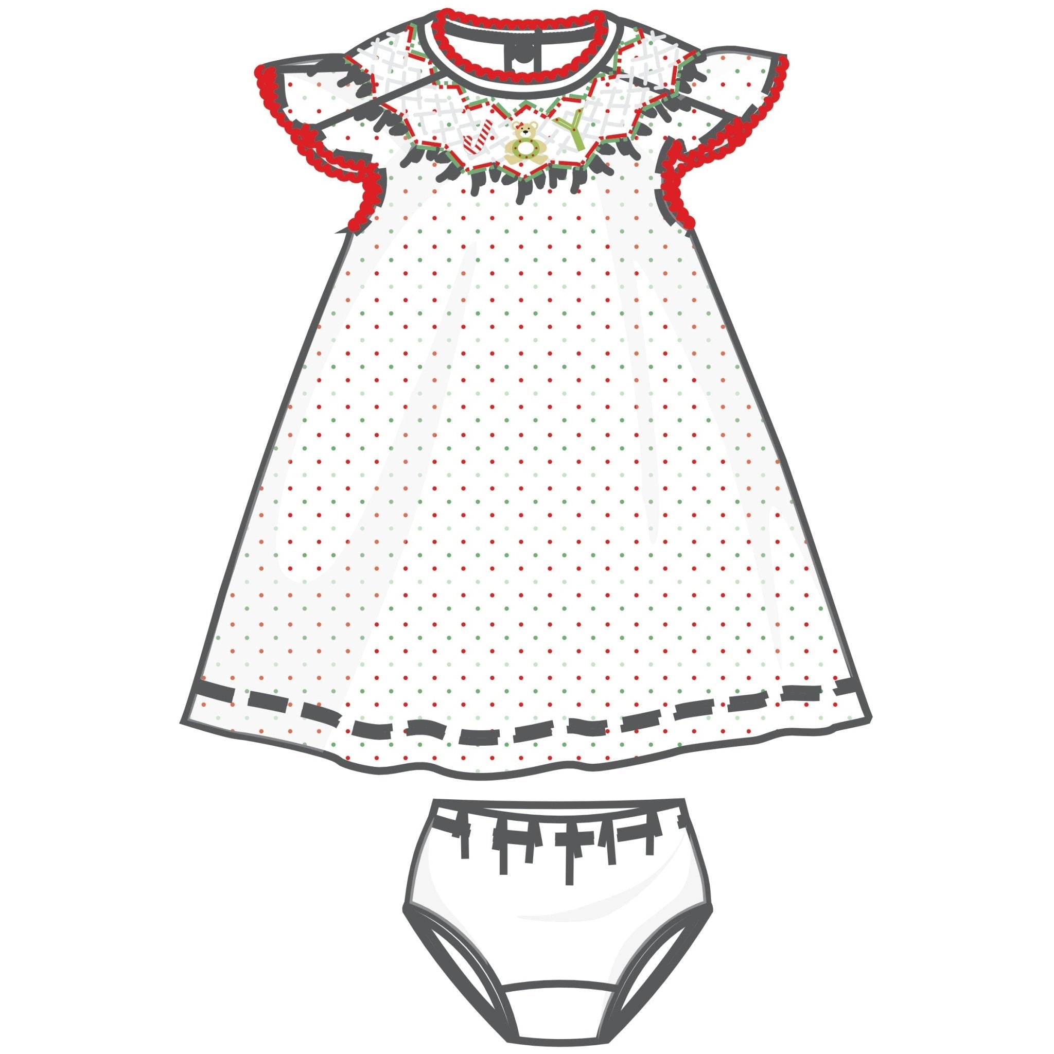 Christmas Joy Classics Bishop Flutters Dress - Red Girl - Magnolia BabyDress