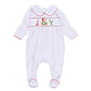 Christmas Joy Classics Smocked Footie - Red Girl - Magnolia BabyFootie