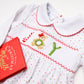 Christmas Joy Classics Smocked Long Sleeve Bubble - Red Girl - Magnolia BabyBubble