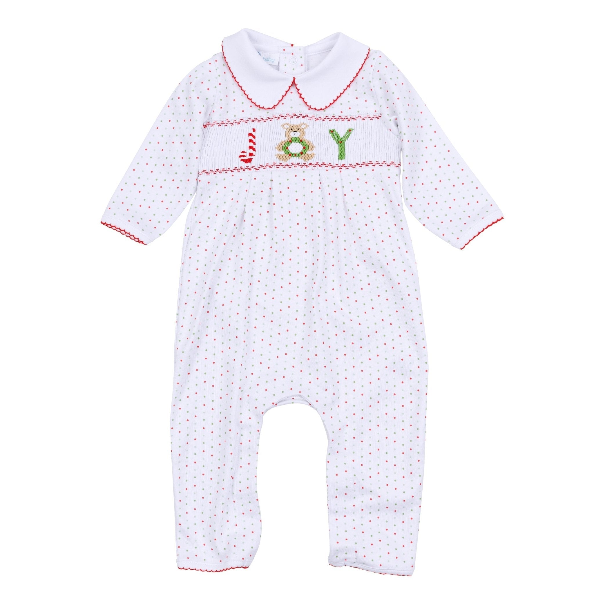 Christmas Joy Classics Smocked Playsuit - Red Boy - Magnolia BabyPlaysuit