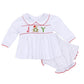 Christmas Joy Classics Smocked Ruffle Long Sleeve Diaper Cover Set - Red Girl - Magnolia BabyDiaper Cover