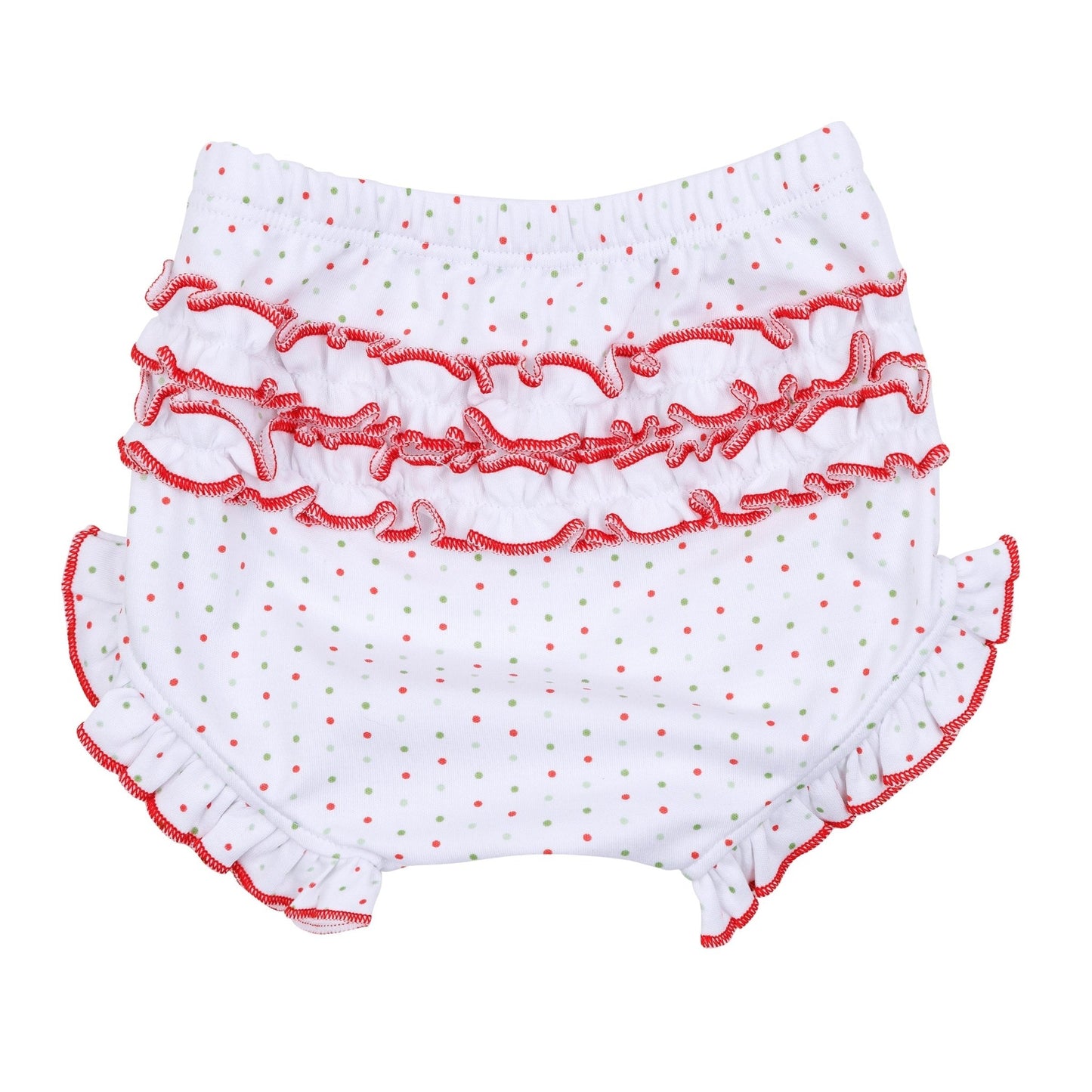 Christmas Joy Classics Smocked Ruffle Long Sleeve Diaper Cover Set - Red Girl - Magnolia BabyDiaper Cover