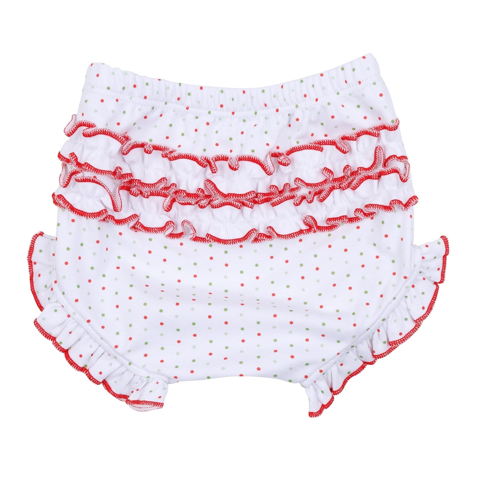 Christmas Joy Classics Smocked Ruffle Long Sleeve Diaper Cover Set - Red Girl - Magnolia BabyDiaper Cover