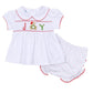 Christmas Joy Classics Smocked Ruffle Short Sleeve Diaper Cover Set - Red Girl - Magnolia BabyDiaper Cover
