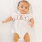 Christmas Joy Classics Smocked Short Sleeve Bubble - Red Girl - Magnolia BabyBubble