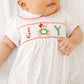 Christmas Joy Classics Smocked Short Sleeve Bubble - Red Girl - Magnolia BabyBubble
