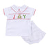 Christmas Joy Classics Smocked Short Sleeve Diaper Cover Set - Red Boy - Magnolia BabyDiaper Cover