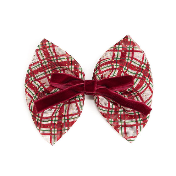 Christmas Plaid Layered Bow Clip - Hair Bows - Magnolia BabyBow