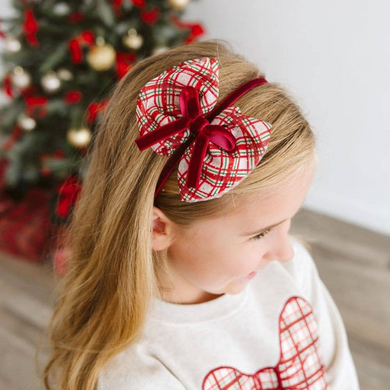 Christmas Plaid Layered Bow Headband - Magnolia BabyHeadband