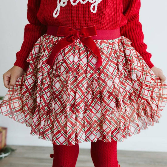 Christmas Plaid Tiered Tutu - Magnolia BabyTutu