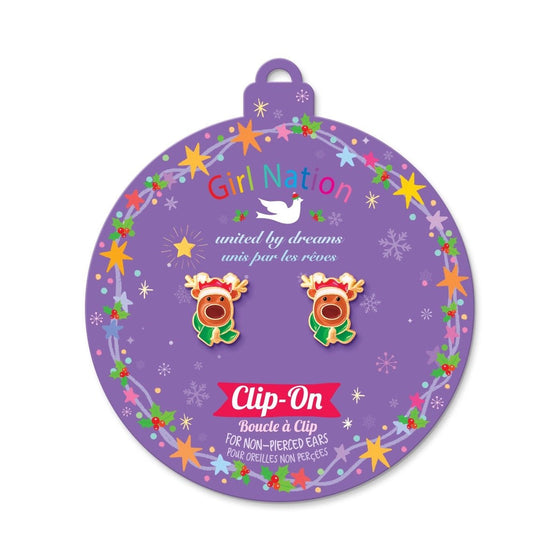 Christmas Reindeer Magic Cutie Clip - on Earrings - Magnolia BabyEarrings