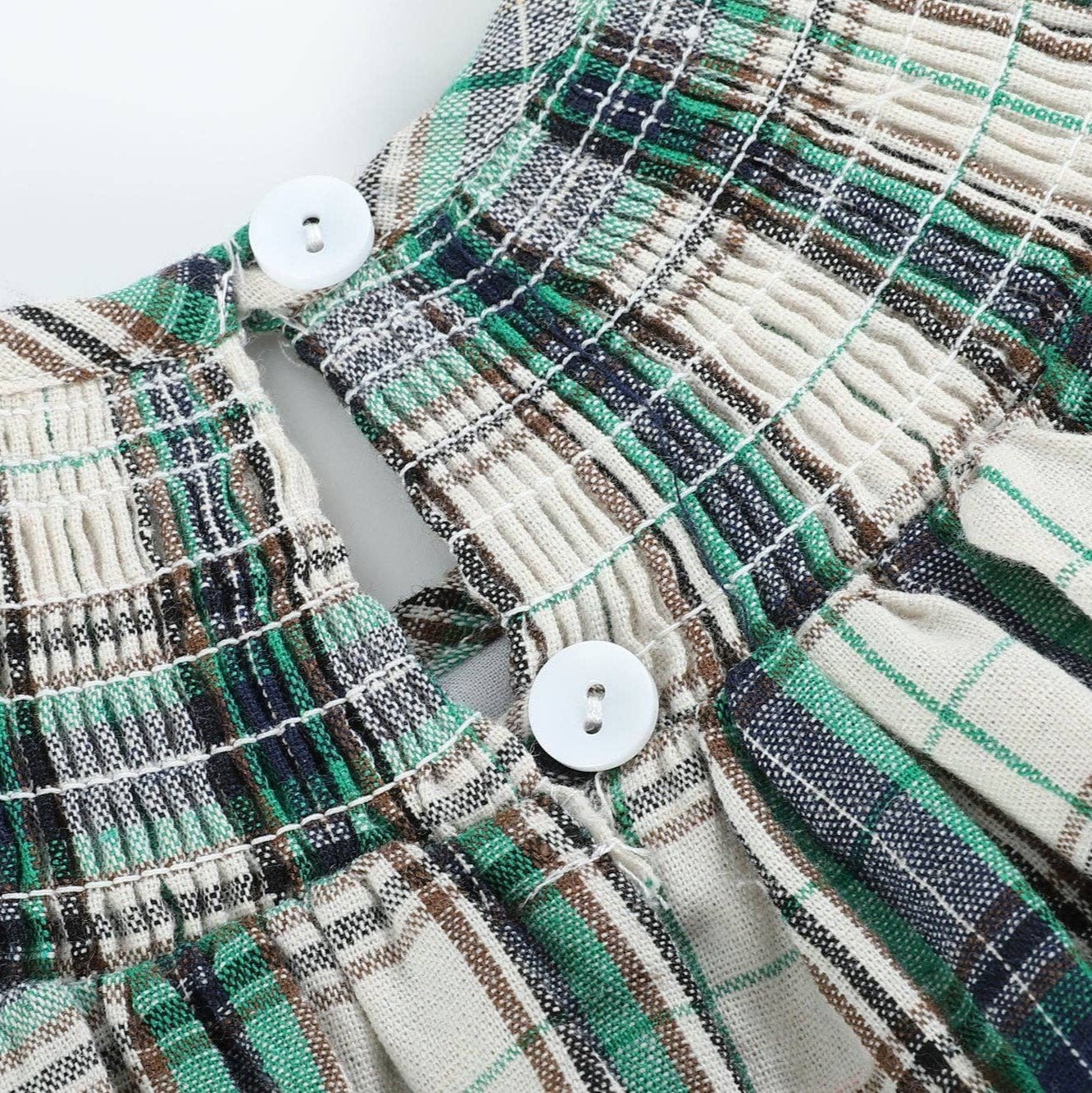 Christmas Tartan Bishop Smocked Dress - Magnolia BabyDress