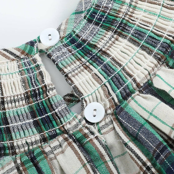 Christmas Tartan Bishop Smocked Dress - Magnolia BabyDress