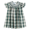 Christmas Tartan Bishop Smocked Dress - Magnolia BabyDress