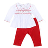 Clara and Caden Smocked Girl 2pc Pant Set - Magnolia Baby2pc Pant Set