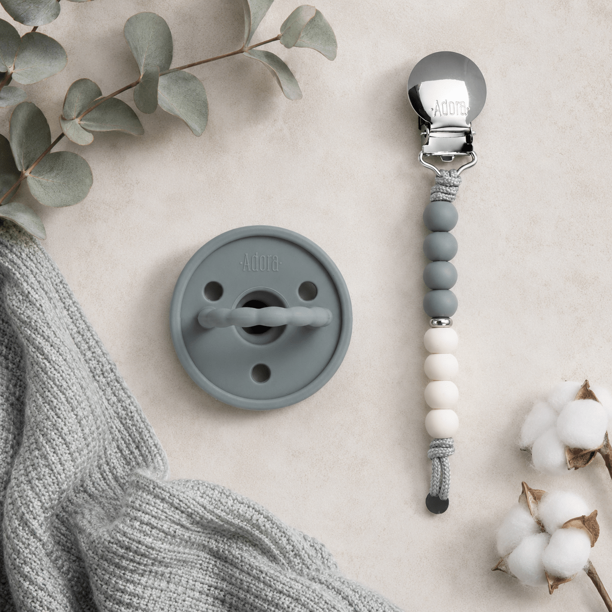 Classic Graphite Ombre Pacifier Clip Set - Magnolia BabyPacifiers & Clips