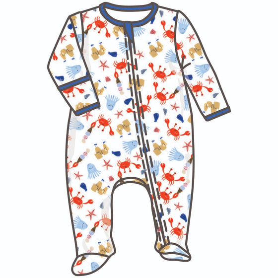 Coastal Cutie Zip Footie - Magnolia BabyFootie