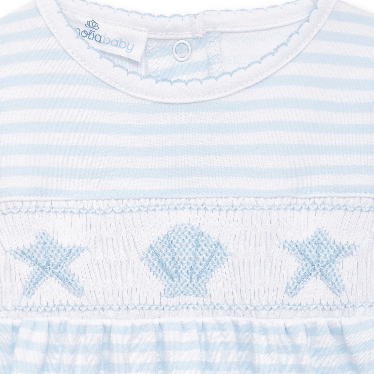 Magnolia Baby_Coastal Treasures Smocked Footie - Light Blue_6