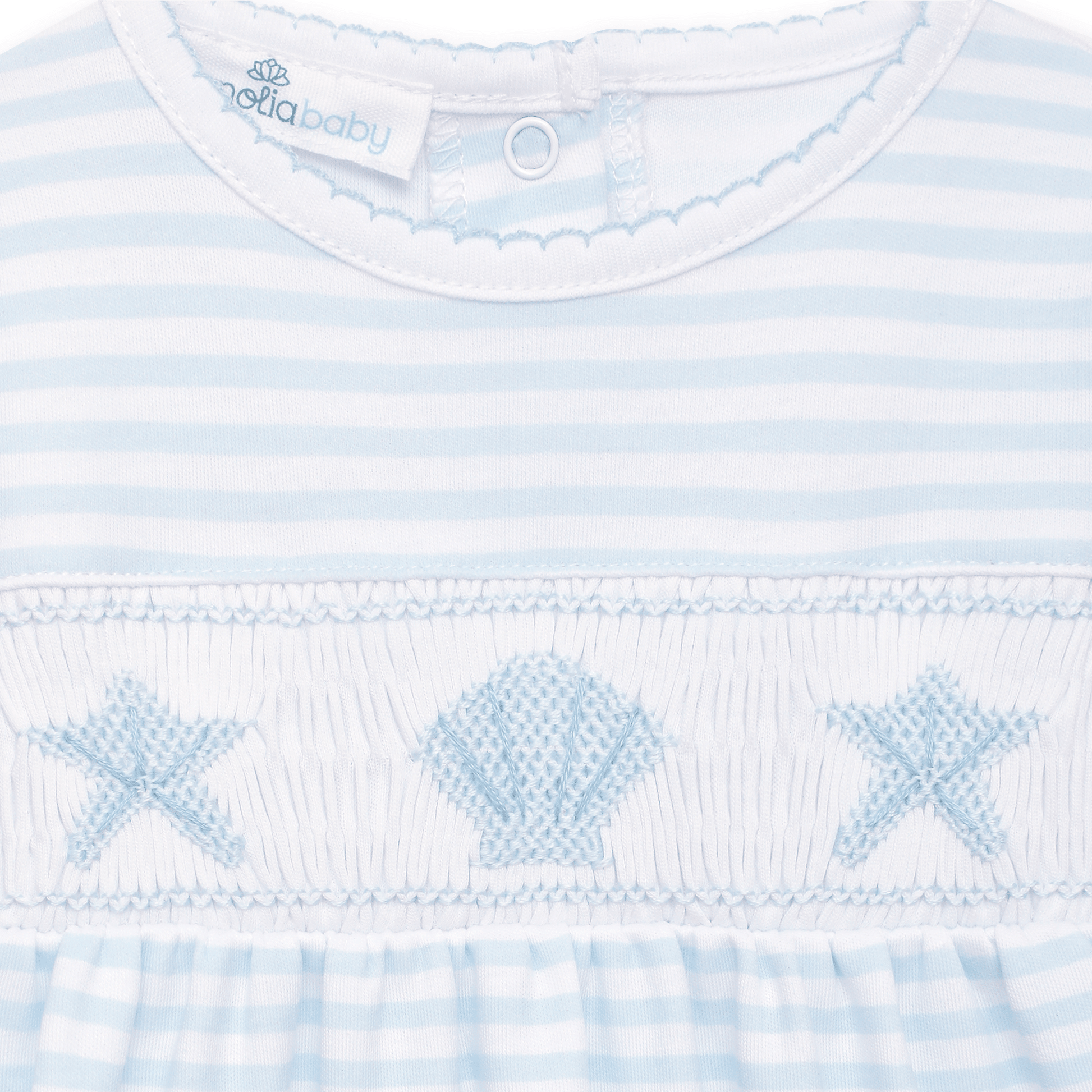 Magnolia Baby_Coastal Treasures Smocked Footie - Light Blue_6