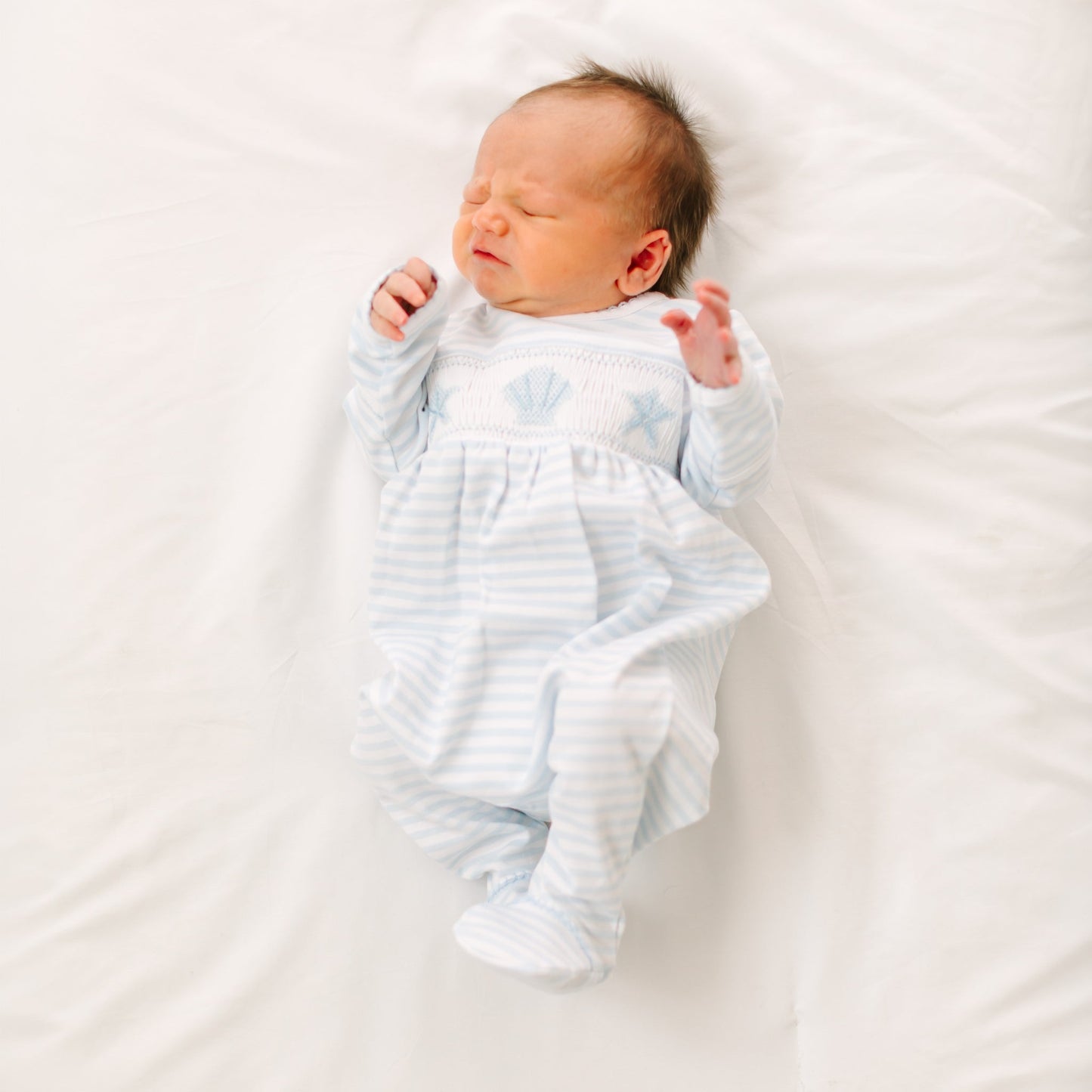 Magnolia Baby_Coastal Treasures Smocked Footie - Light Blue_3