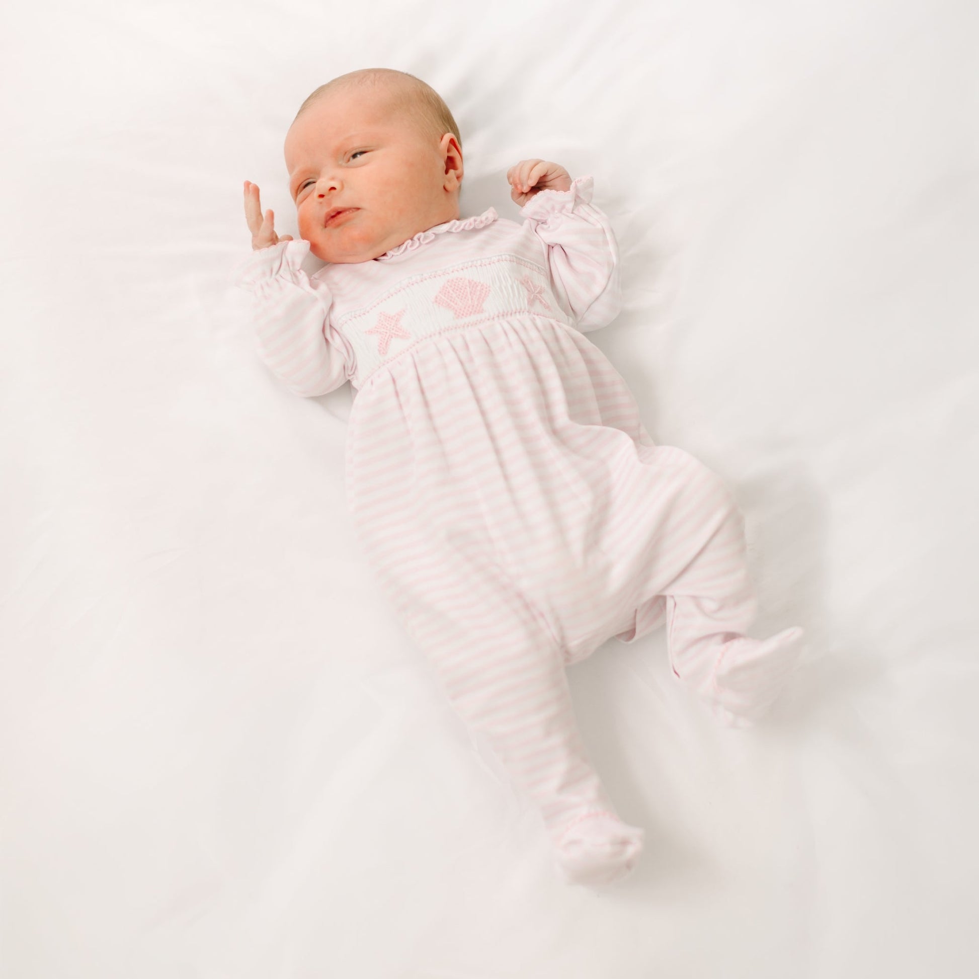 Magnolia Baby_Coastal Treasures Smocked Footie - Pink_6