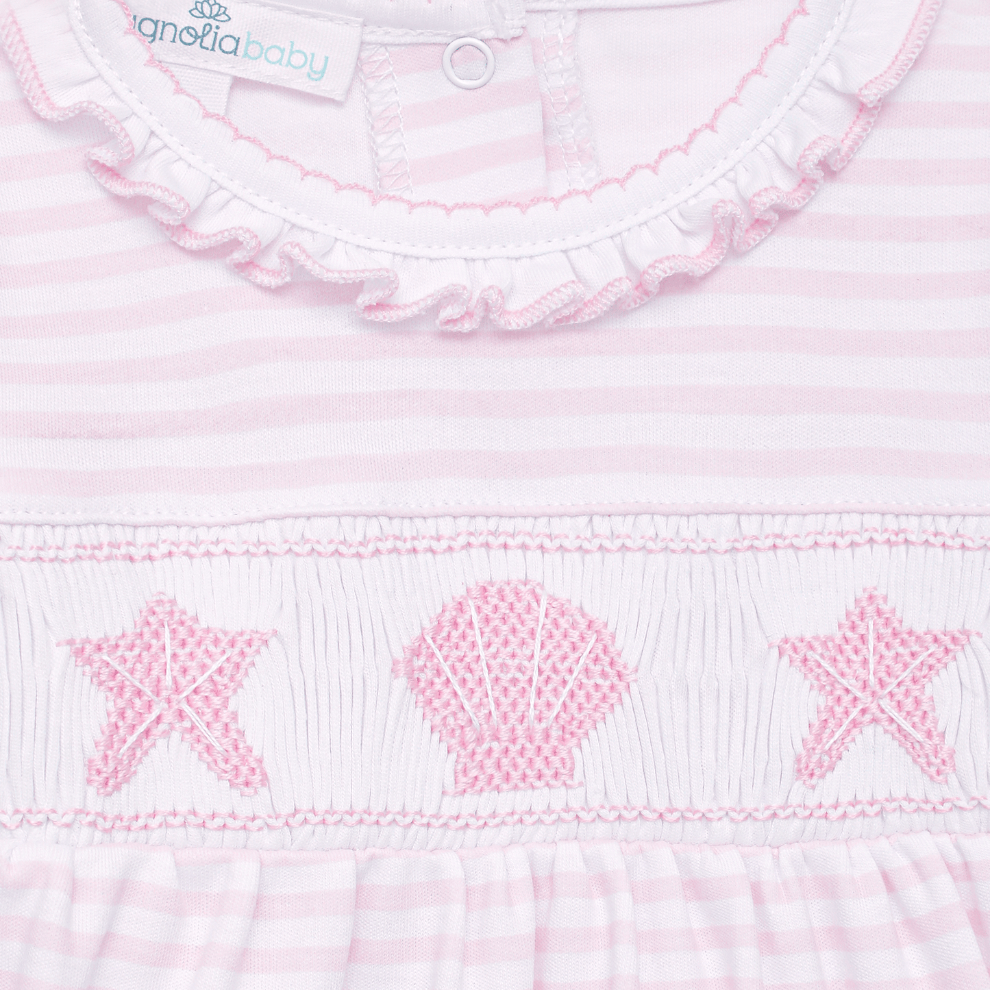 Magnolia Baby_Coastal Treasures Smocked Footie - Pink_9