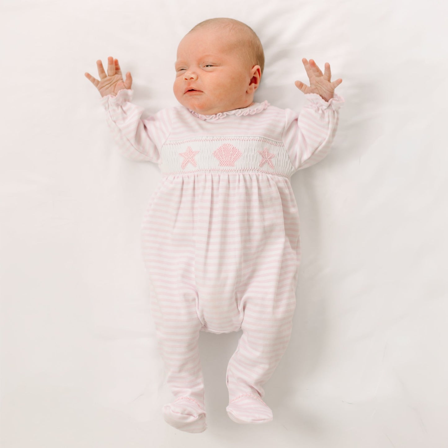 Magnolia Baby_Coastal Treasures Smocked Footie - Pink_1