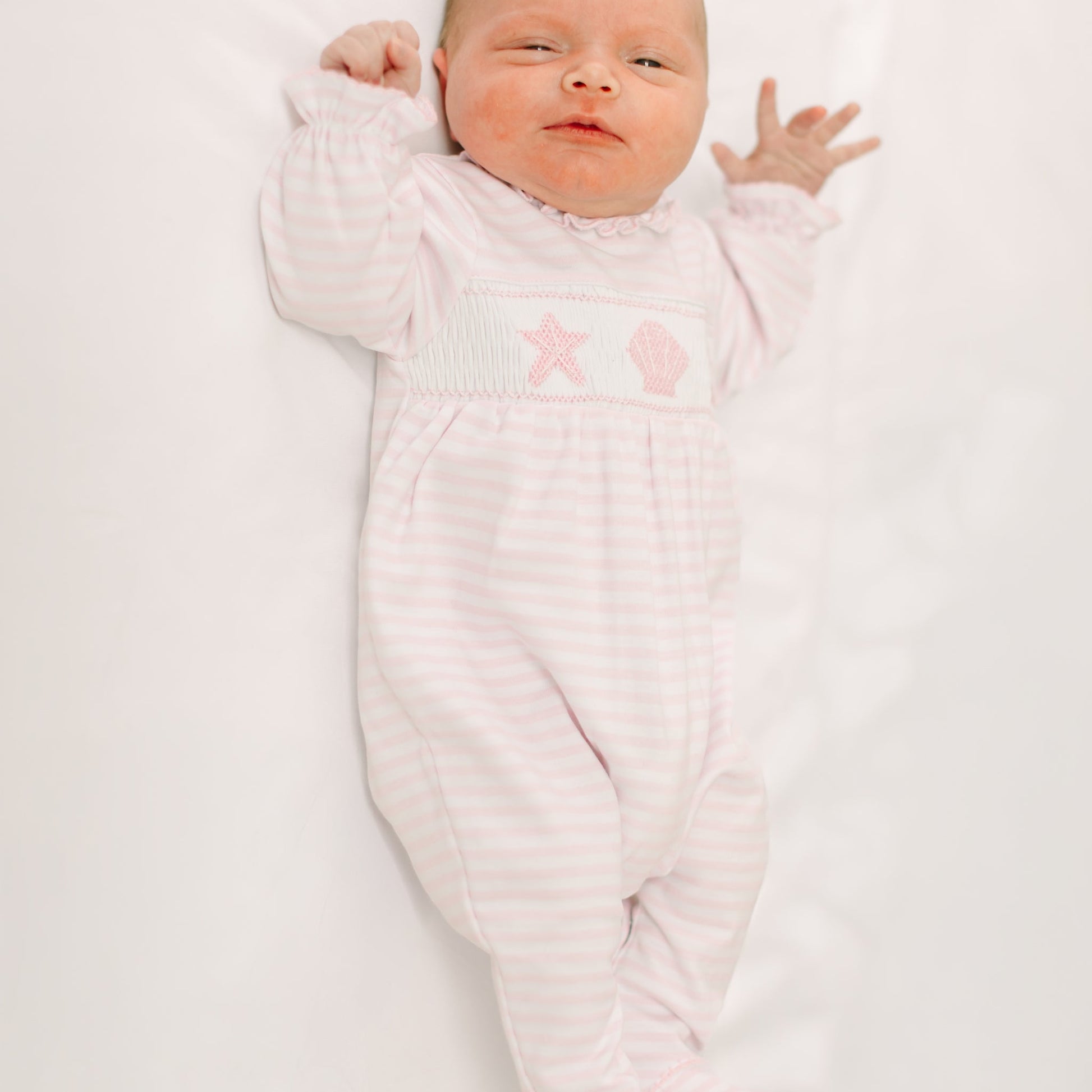 Magnolia Baby_Coastal Treasures Smocked Footie - Pink_2