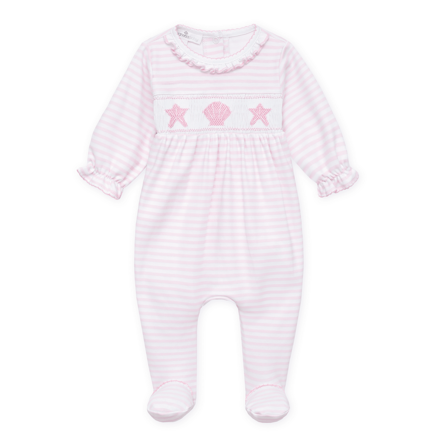Magnolia Baby_Coastal Treasures Smocked Footie - Pink_7