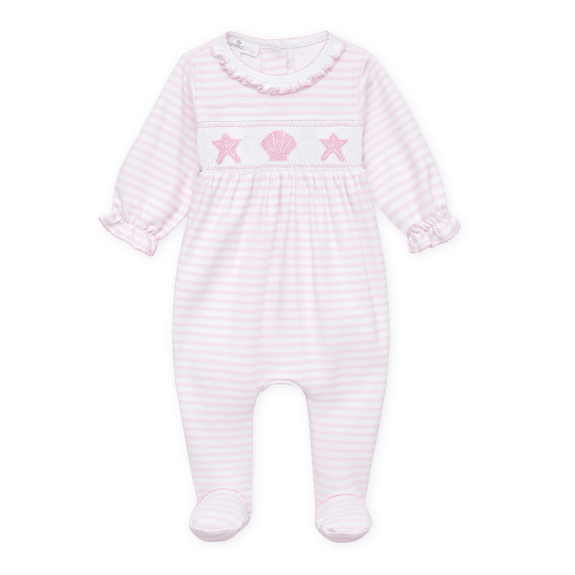 Magnolia Baby_Coastal Treasures Smocked Footie - Pink_7
