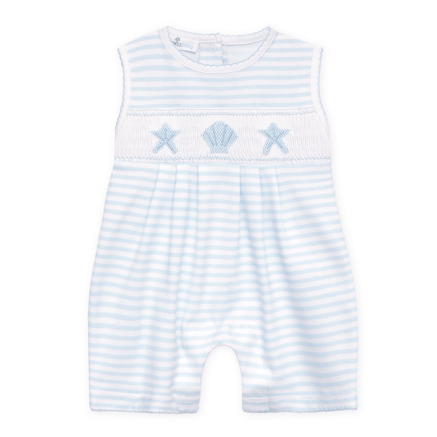 Magnolia Baby_Coastal Treasures Smocked Short Playsuit - Light Blue_1
