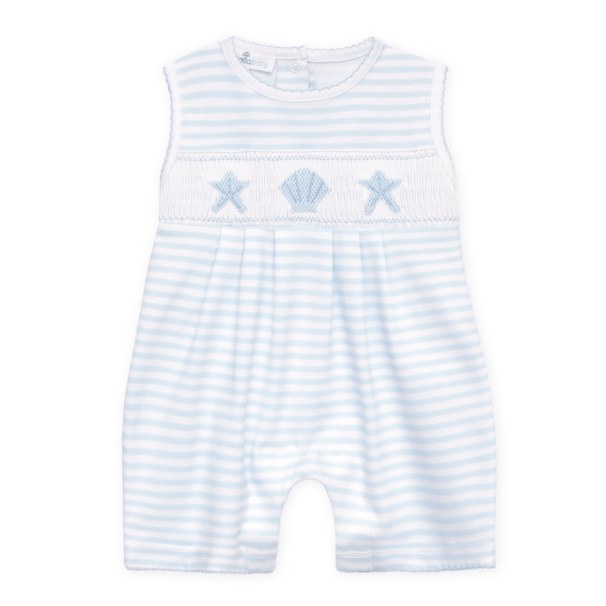 Magnolia Baby_Coastal Treasures Smocked Short Playsuit - Light Blue_1