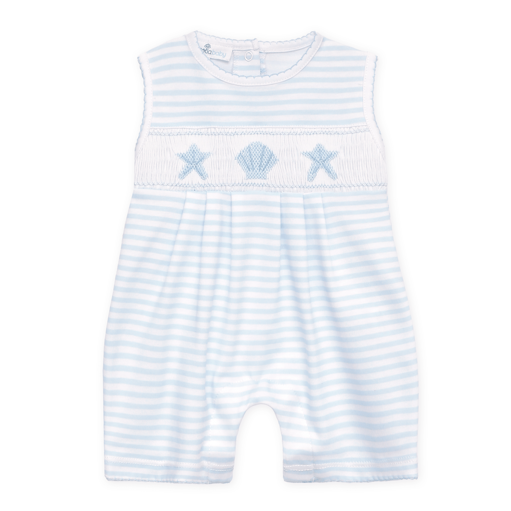 Magnolia Baby_Coastal Treasures Smocked Short Playsuit - Light Blue_1
