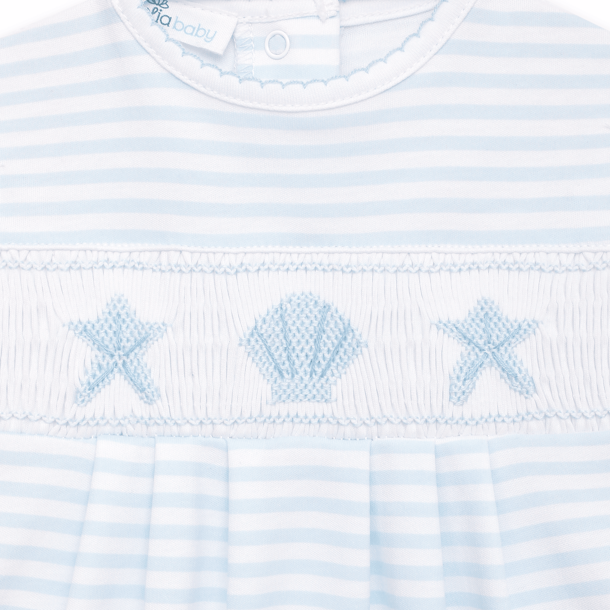 Magnolia Baby_Coastal Treasures Smocked Short Playsuit - Light Blue_3