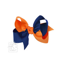  Collegiate Criss Cross Bow - Navy & Orange - Magnolia BabyBow
