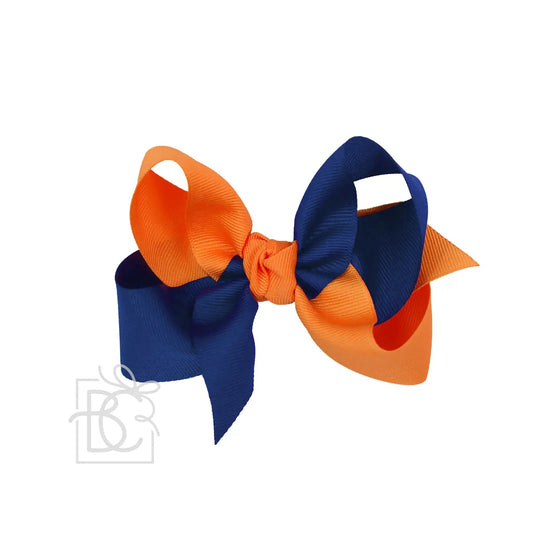 Collegiate Criss Cross Bow - Navy & Orange - Magnolia BabyBow
