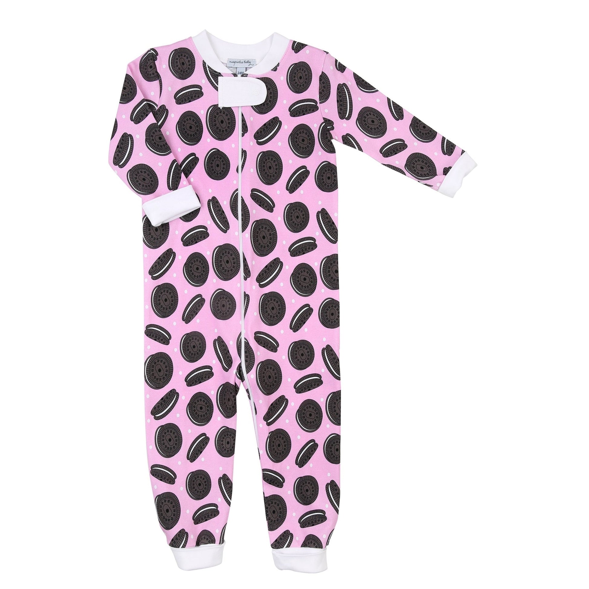 Cookies and Cream Zip Pajamas - Pink - Magnolia BabyZipper Pajamas