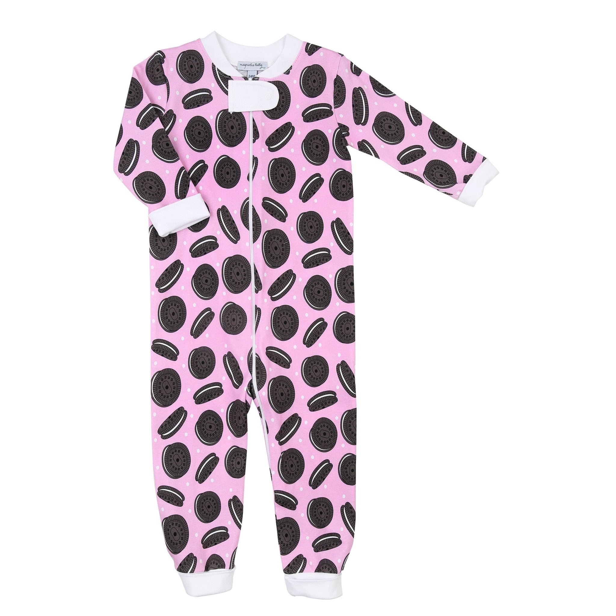 Cookies and Cream Zip Pajamas - Pink - Magnolia BabyZipper Pajamas